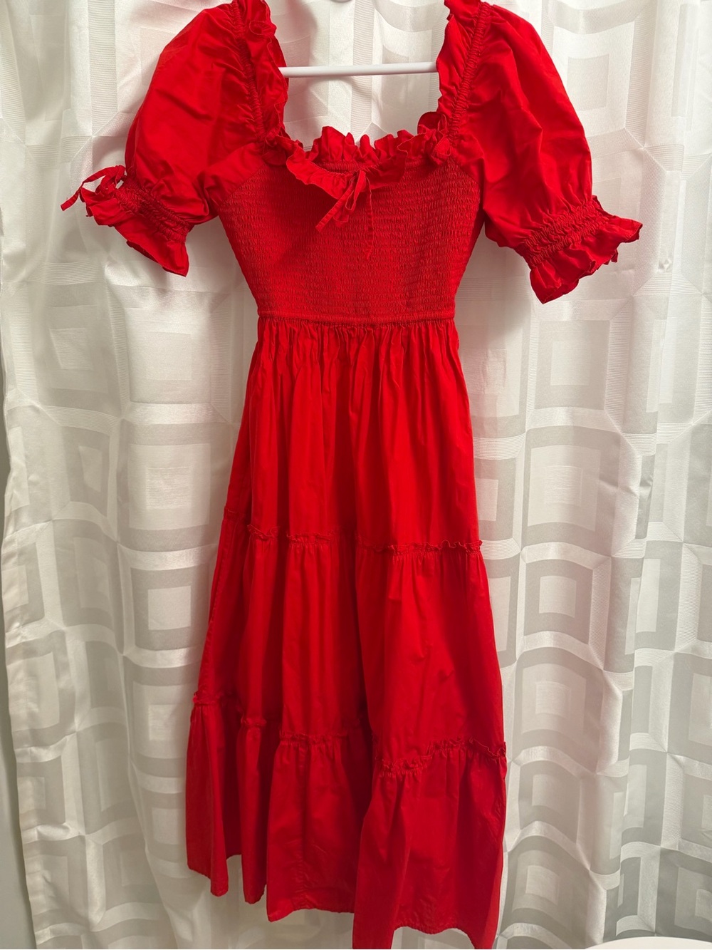 Pink City Prints Meryl dress in cherry red size XS